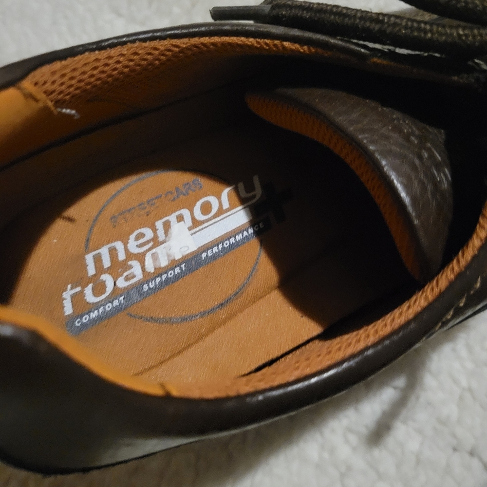 MENS STREET CARS MEMORY FOAM LEATHER OXFORDS BROWN SIZE 12 - Picture 9 of 10